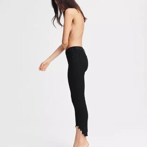 Rag & Bone Nina High Rise Ankle Skinny Jeans In Black Hampton Sz 26 - Picture 1 of 14